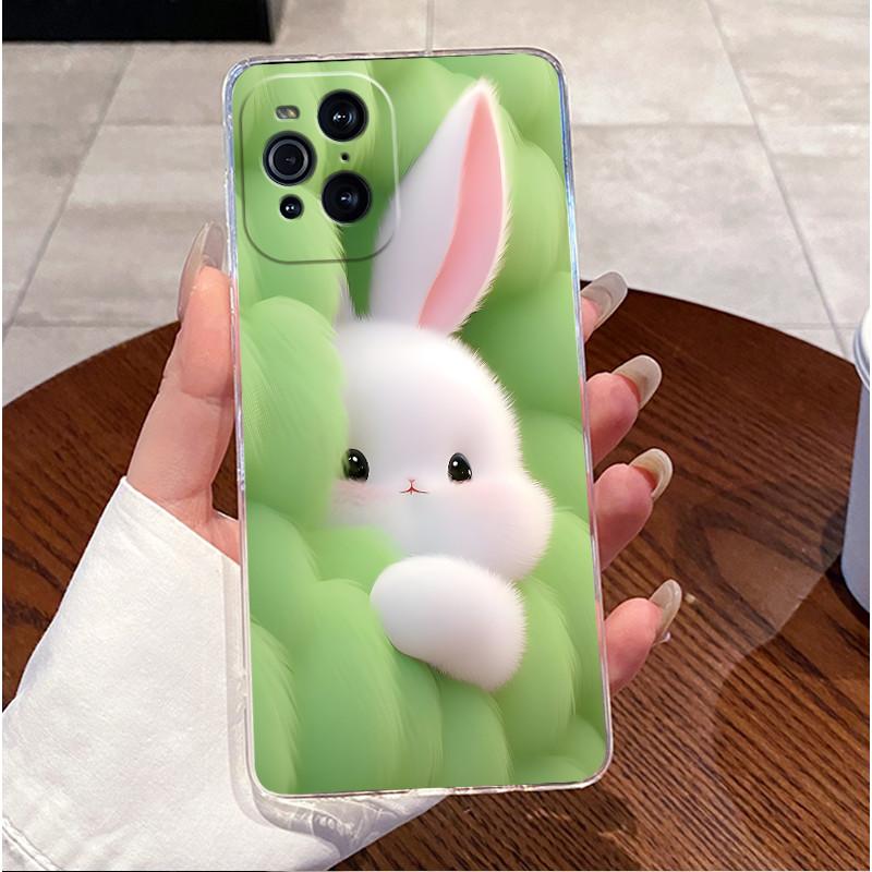 Чехол для OPPO Find X3 X3 Pro, прозрачный, роскошный, милый, с кроликом, смешной, из мягкого силикона TPU, задняя крышка для OPPO FindX3 X3Pro