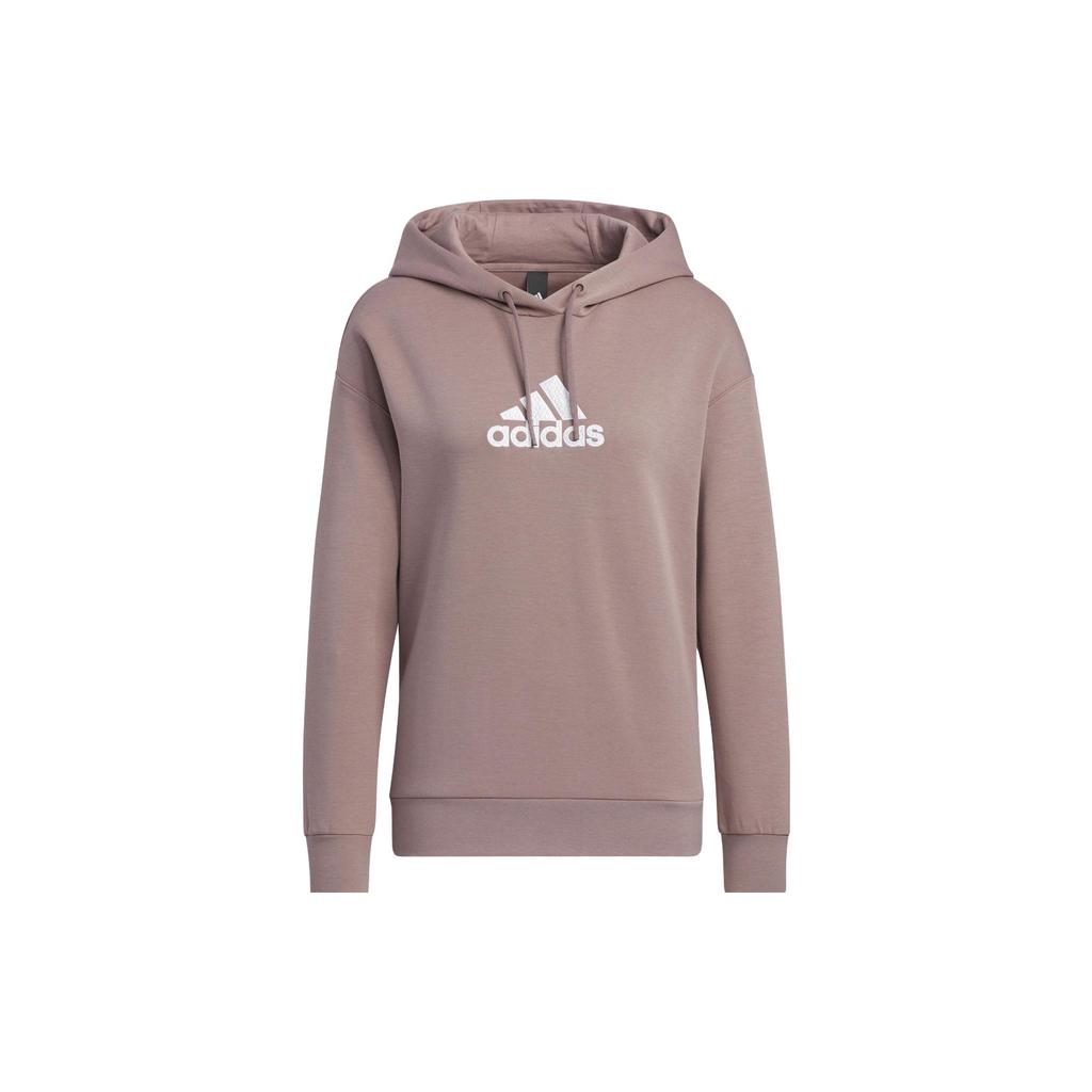 Adidas Hooded Letter Print Long Sleeve Sweatshirt Women Tops Pink HM7073