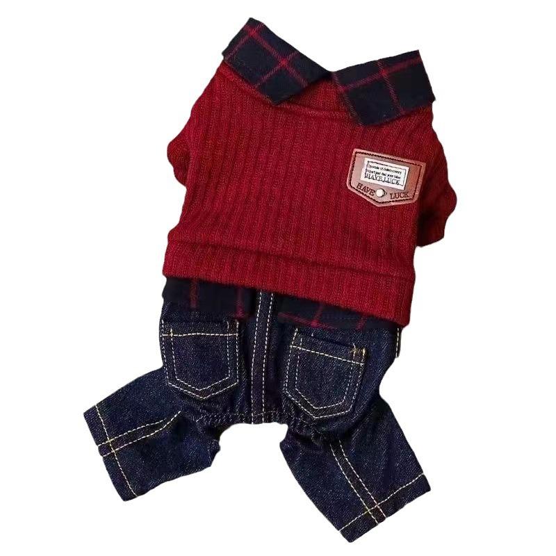 Pet Autumn and Winter Four Legged Coat Spring Overalls Pet Clothes Small Teddy Bear Jumpsuit Small Dog Puppy Clothes Jumpsuit