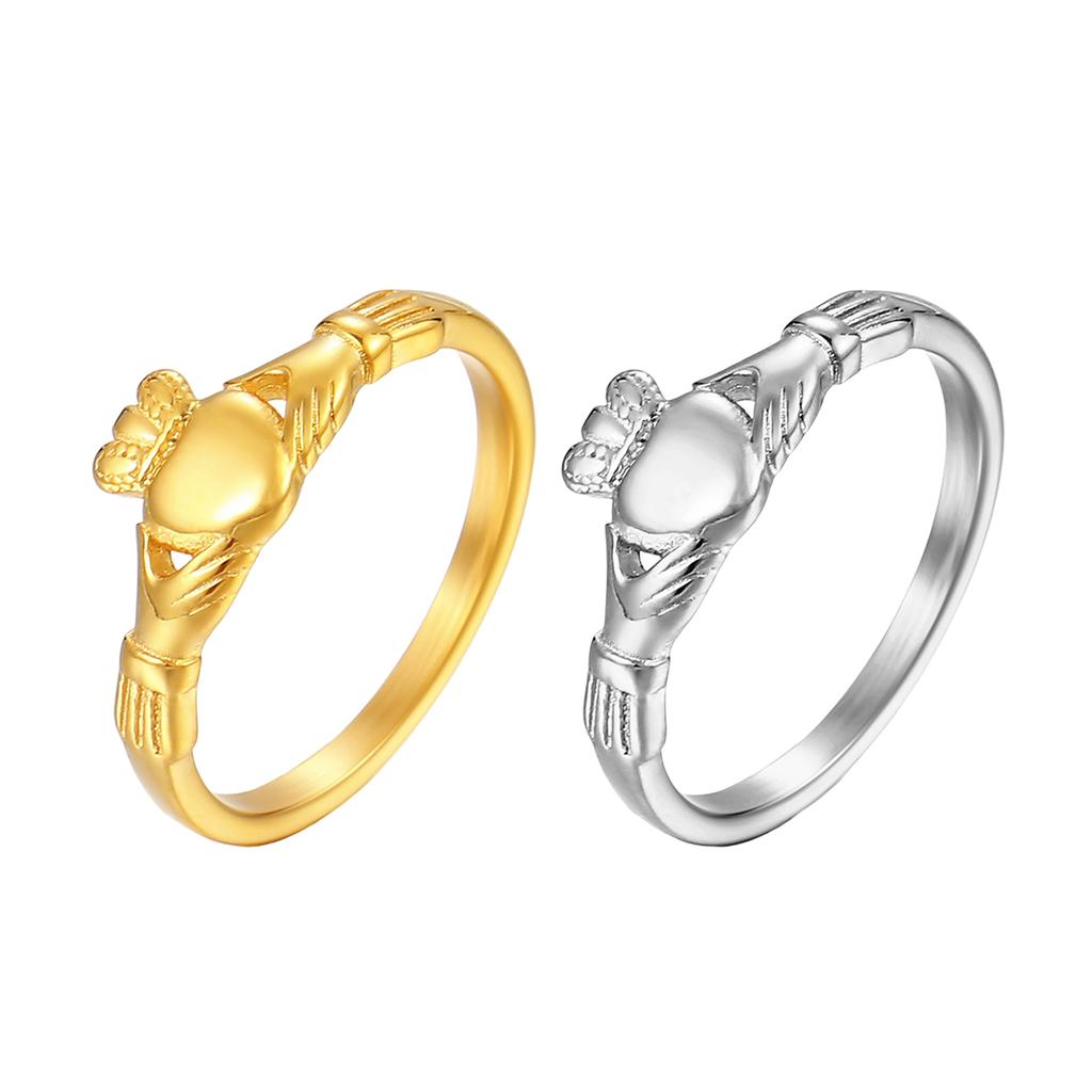 Традиционные ирландские кольца Кладдах, символизирующие преданность и преданность, подходят для свадеб, годовщин и повседневной носки