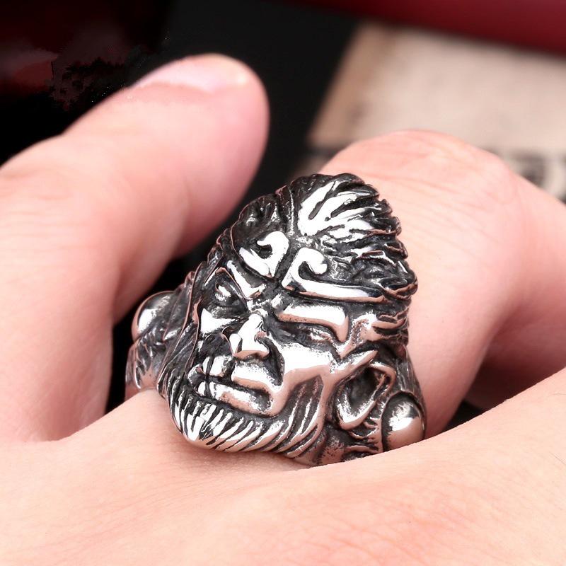 Модное этническое кольцо в год Обезьяны, год животного, украшение, Король Обезьян, мужское кольцо