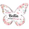 1pcs Personalized Acrylic Pink Butterfly Custom Wedding Name Baby Baptism Mirror Black Engraved Tag Decoration Ornament Gift