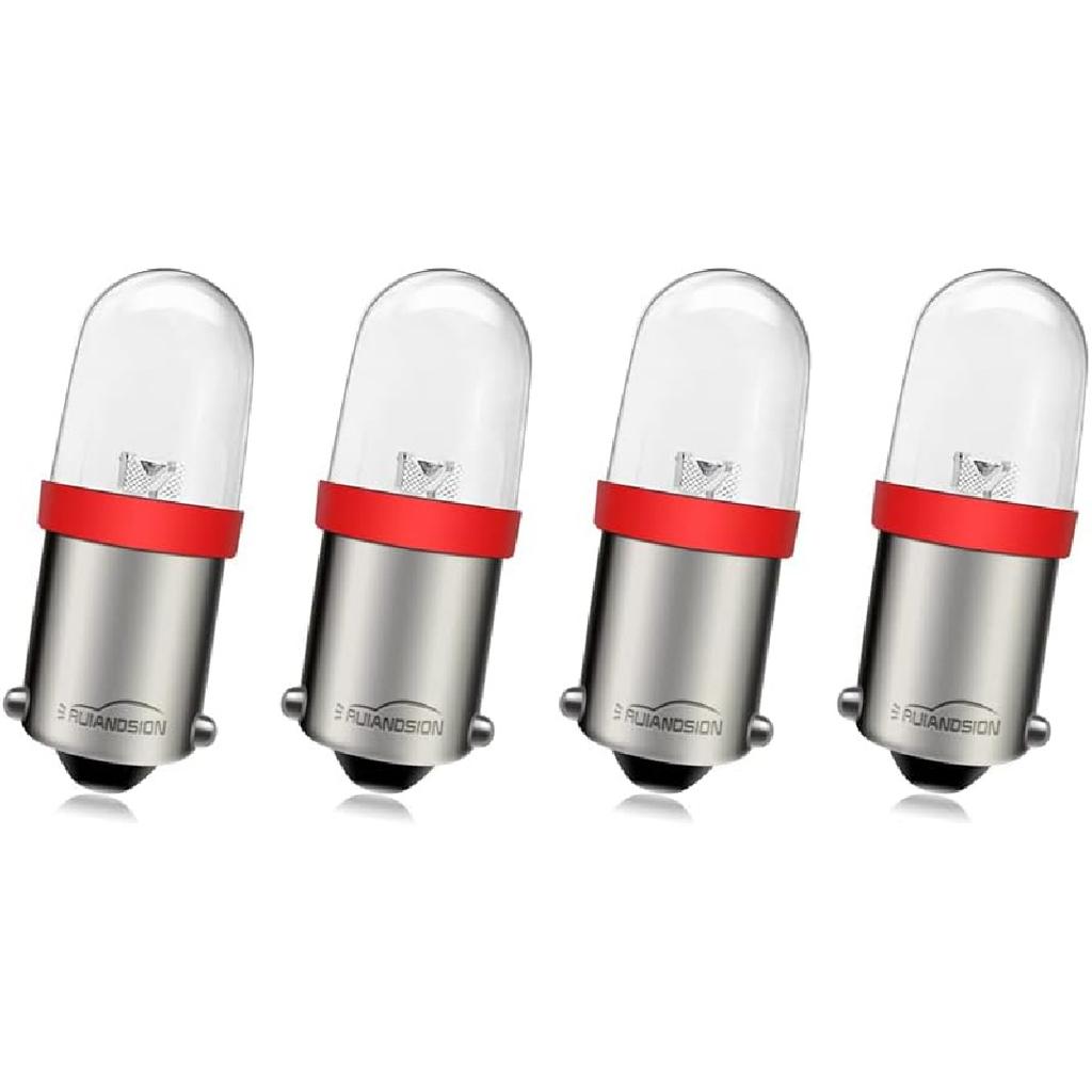 Ruiandsion BA9S LED Bulb 120V AC/DC Miniature Bayonet 9mm BA9s Base LED Replacement Bulb for Indicator Pilot Light,White (Pack of 4)