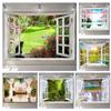 Imitation Window Forest Landscape Painting Tapestry Wall Hanging Bohemian Style Psychedelic Mandala Bedroom Home Decor