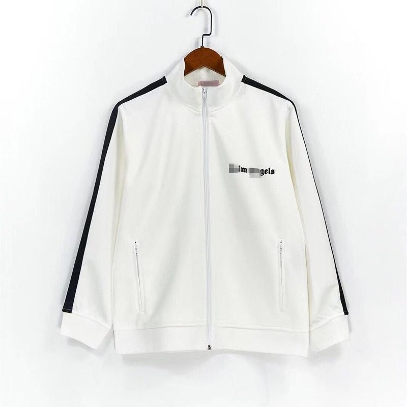 Wholesale cross-border trendy brand palm angel basic black and white striped stand-up collar jacket for men and women loose sports coat