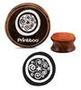 Printtoo Star & Swirls Pattern Craft Textile Round Wooden Rubber Stamp Brown Block-2