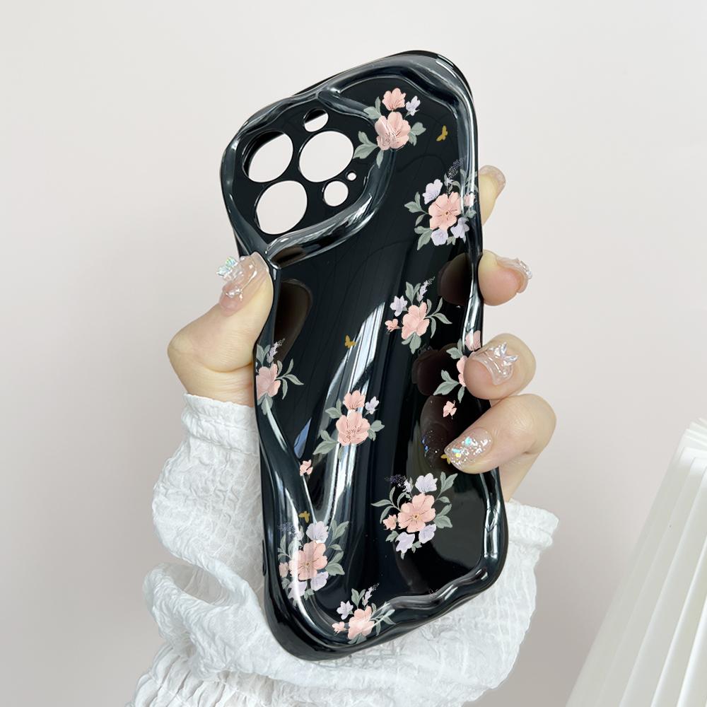 Cute Cartoon Pattern Cream Texture Casing Wavy Edge Soft Silicone Cover Phone Case for OPPO Reno Realme