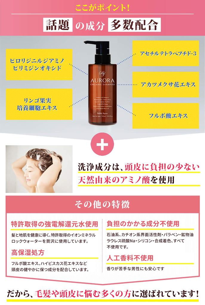 [Эксклюзивный бренд Amazon] Шампунь Aurora, Производное миноксидила, Фульвокислота, Уход за кожей головы, Органический аминокислотный шампунь, 300 мл