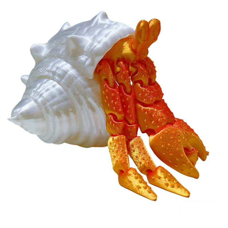 3D Printed Model Articulated Hermit Crab Movable Joints Cool Desktop Creative Ornament Fun Crafts Action Figures Toys Kid Aldult