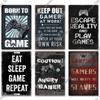 Decor Funny Gamer Metal Signs Vintage Tin Sign Gamer At Work Retro Signs for Home House Club Game Room Man Cave Wall Decor