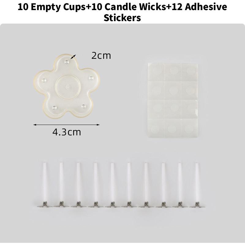 10 шт. Формочки для чайных свечей в форме сердца, фитили, прозрачные, любовь, восковые баночки, баночки для изготовления