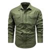 Trendy New Size Denim No-iron Shirt Men's Casual Solid Color No-iron Men's Long-sleeved Men's Clothing
