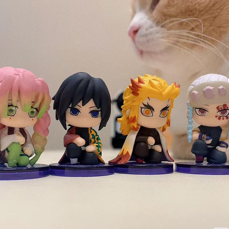 Фигурки Demon Slayer Q Posket Mini Kimetsu No Yaiba ПВХ Куклы Набор из 5/10/12/15 Для Украшения Рабочего Стола