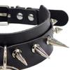 Spike Collar Adjustable Comfortable To Wear Faux Leather Punk Rock Style Neck Strap for Party