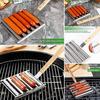 Hot Dog Roller Rack with Wooden Handle BBQ Sausage Roller Rack Steamer