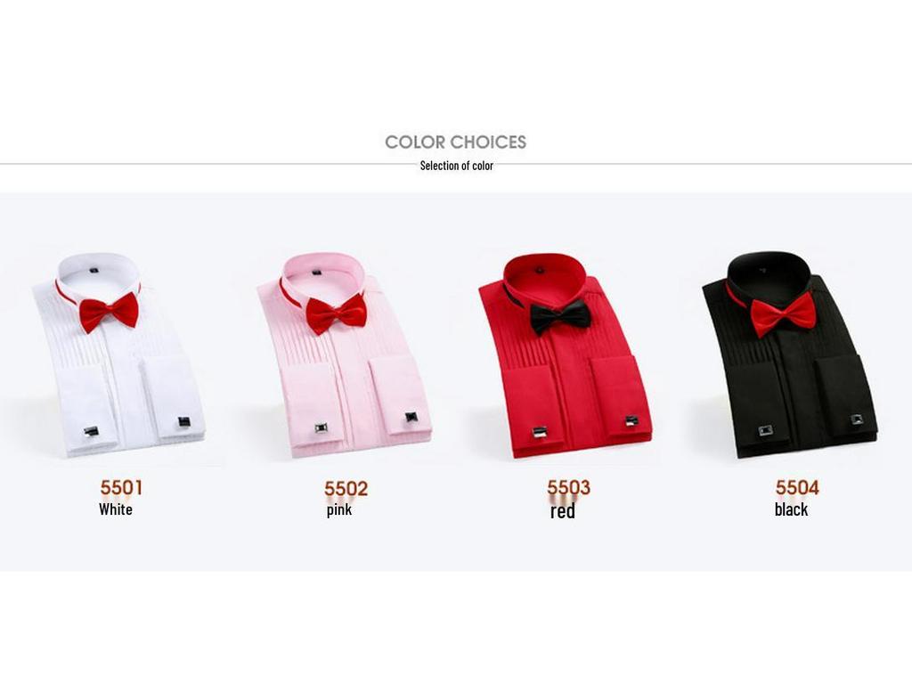 Мужская вечерняя рубашка с длинным рукавом, воротником-ласточкой, однотонная, для свадеб и фотостудий