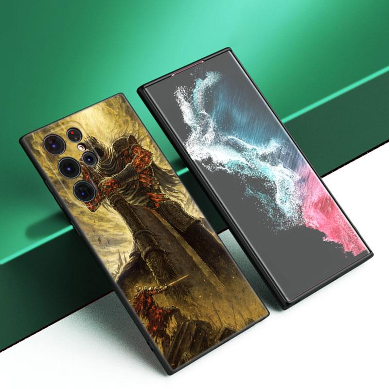 Игровой черный силиконовый чехол для телефона Dark Souls для Samsung Galaxy S23 S21 S20 FE S24 S22 Ultra S10E S10 S9 S8 Plus