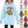 Детская модная повседневная толстовка с капюшоном свободного кроя с длинными рукавами и рождественским принтом