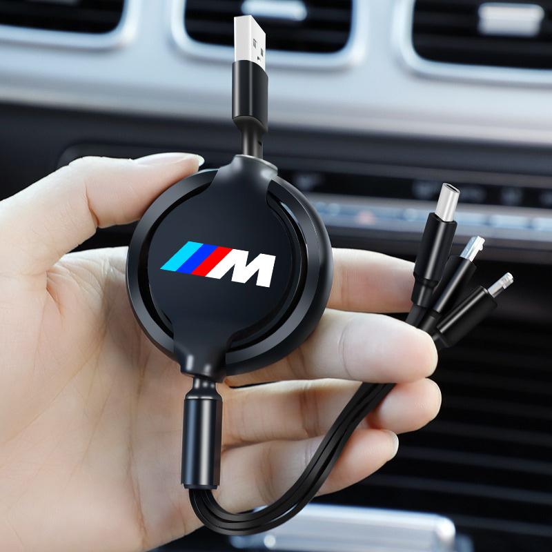 3-in-1 Interface Car Charger Data Cable Safe Fast Charging Accessories For BMW E30 E38 E39 E46 E60 E61 E90 X5 X6 E70 E83 F30 F32 jbdf70