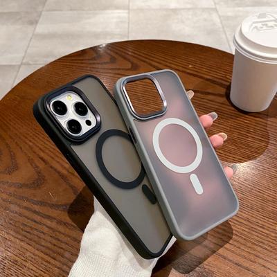 Для iPhone 15 Pro Max 14 Pro 13 12 11 матовый противоударный магнитный защитный чехол для объектива Magsafe тонкий прозрачный чехол