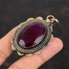 Кулон с ограненным кашмирским рубином, медный кулон, оригинальный кулон с драгоценным камнем, ювелирное изделие ручной работы, изящный кулон, красивые медные ювелирные изделия, подарки для него