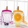 320 мл большая емкость оранжевая бутылка для воды, подвесная лента, фруктовый дизайн, арбуз, пластиковый ремешок, соломенная чашка для воды, летняя