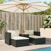 VidaXL Salon de Jardin avec Coussins 5 pcs, Canapés avec Repose-pied, Ensemble de Meubles Terrasse Patio, Noir Résine 365725
