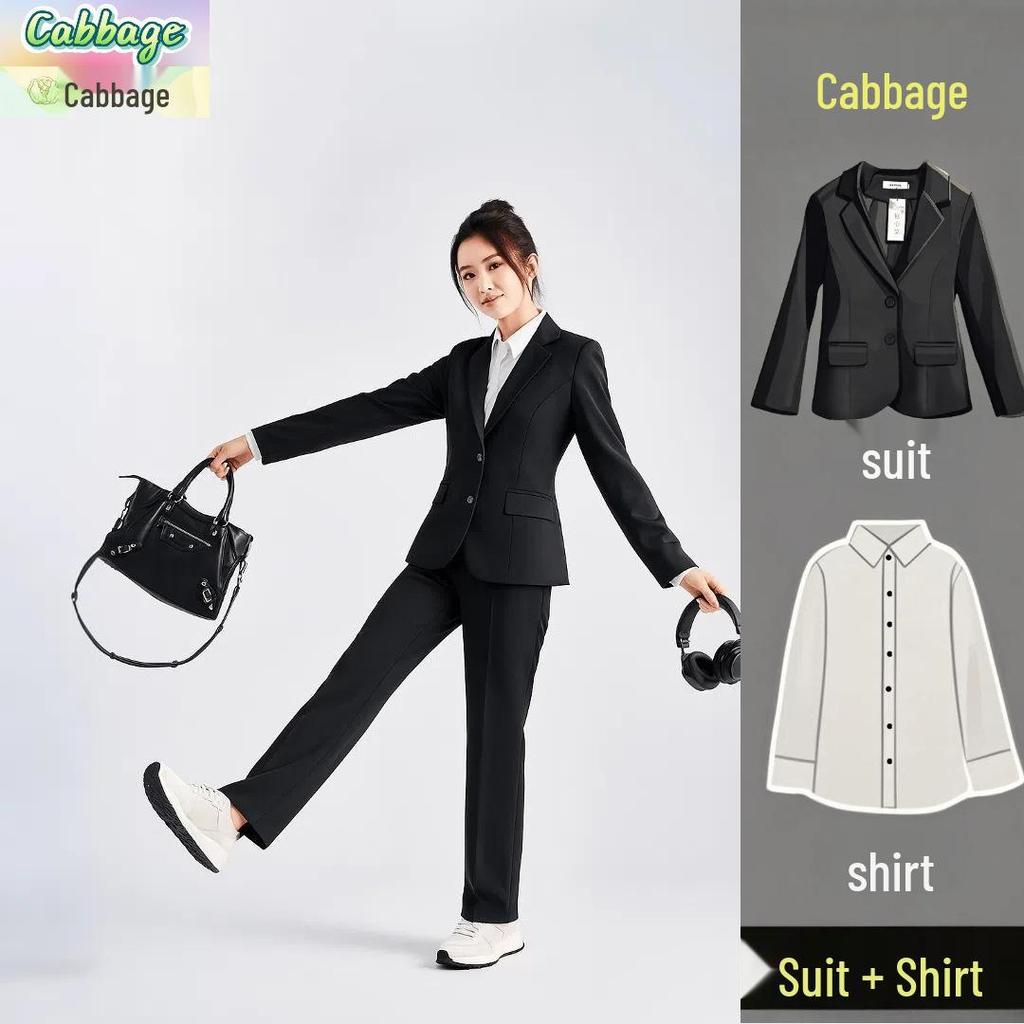 Spring Autumn Slim Fit Professional Suit Set for College Interviews and Formal Wear