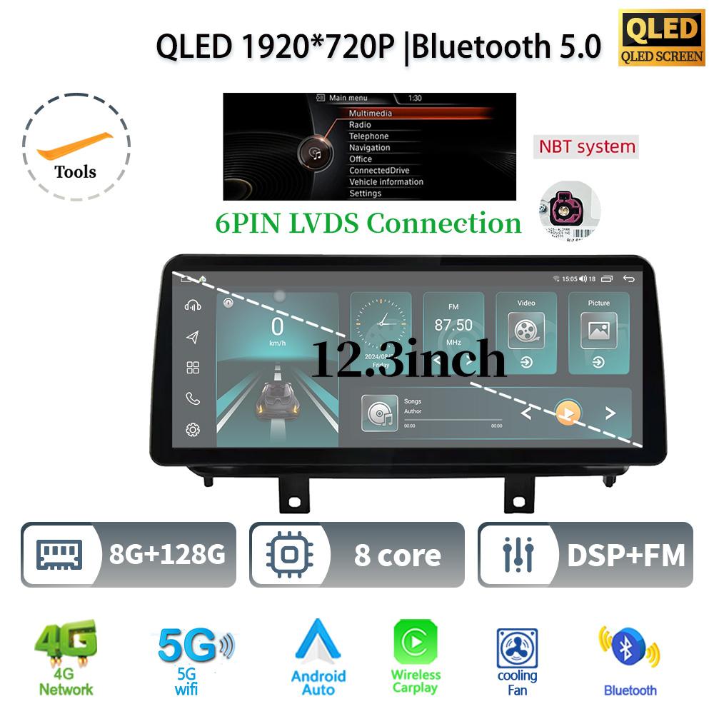 12,3" для BMW X5 F15 X6 F16 2014-2017 Android 14 автомобильное радио мультимедиа 4G GPS навигация Bluetooth стерео CarPlay сенсорный экран