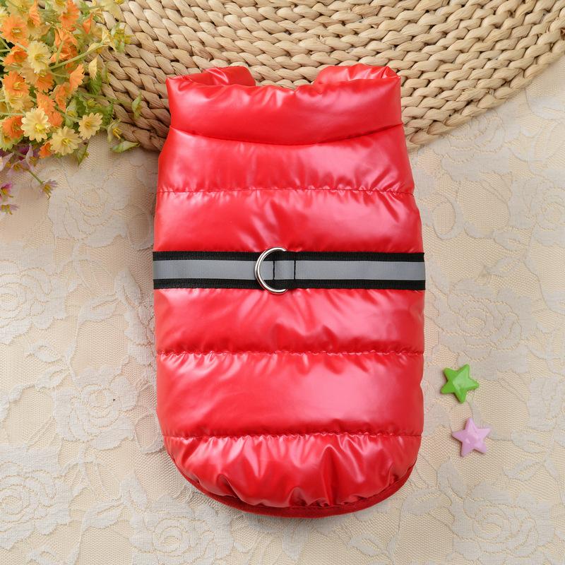 Термостеганый жилет для питомцев с отражающими полосами безопасности Зимняя одежда для собак кошек мелких пород Тедди бишон одежда