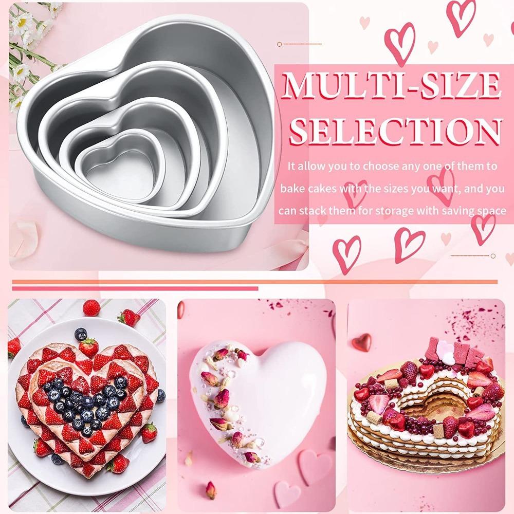 Removable Bottom Heart Shaped Cake Pan Non Stick Metal Heart Cake Baking Pan Mousse
