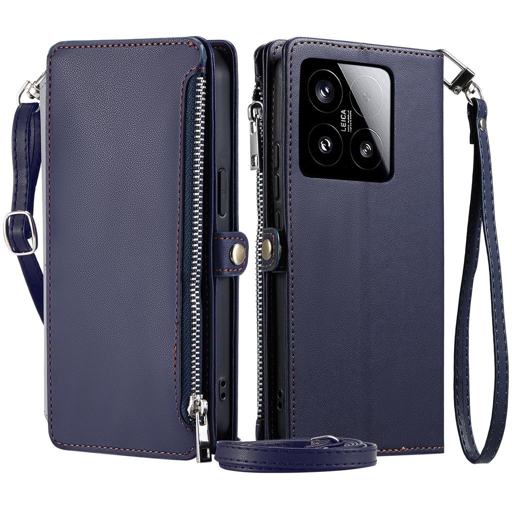 015 Style For Xiaomi 15 Case TPU+PU Leather Wallet Phone Cover with Straps