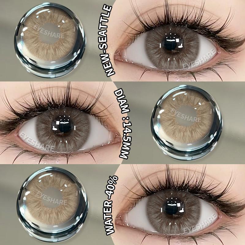 Eyeshare Контактные линзы цветные 2 шт. коричневые натуральные линзы высокого качества годовые красивые зрачки модные контактные линзы для глаз