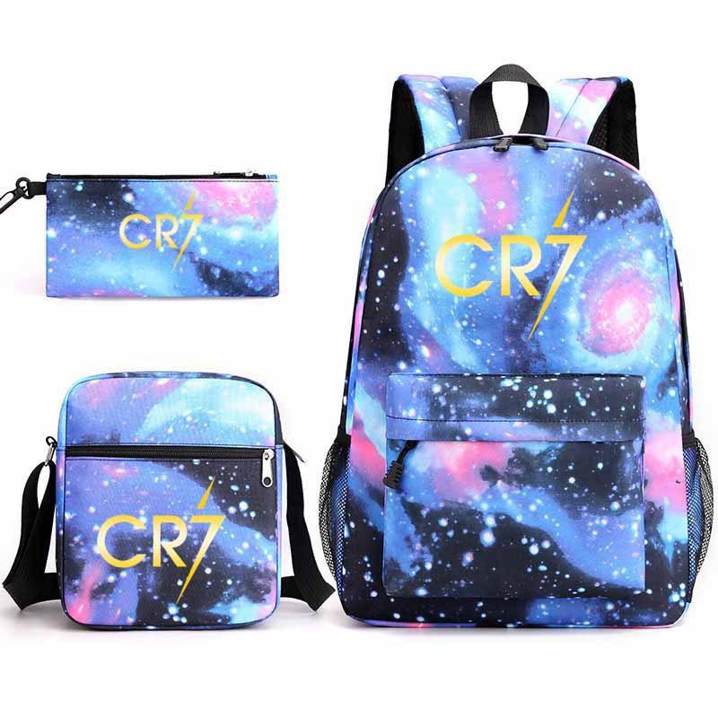 Youth Fashion Backpack Shoulder Bag Pencil Case Children'S Student School Bag 3-Piece Set