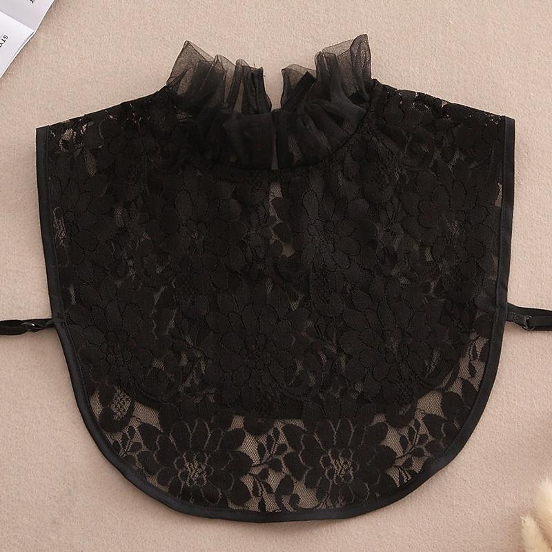 Ear Edge Pleated Fake Collar Versatile Collar Shirt Organza Decoration White Shirt For Women