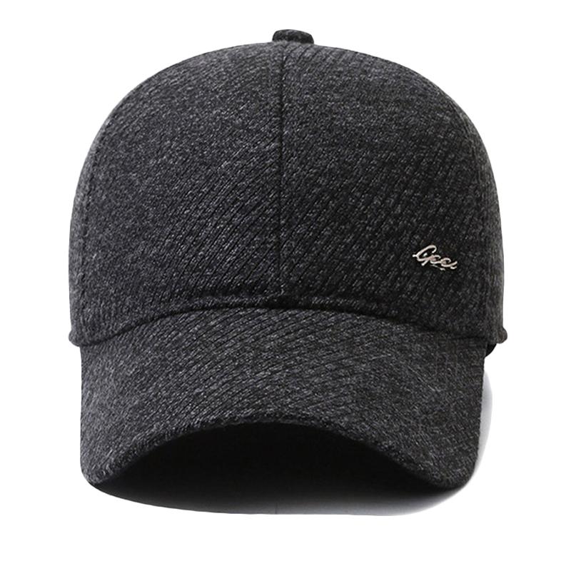 Outdoor Middle-Aged and Elderly Cap Men's Winter Warm Baseball Cap Dad Cotton Cap Ear Protection Peak Cap