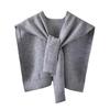 Вязаная шаль женская однотонная наплечная тонкая кардиганная завязка шарф