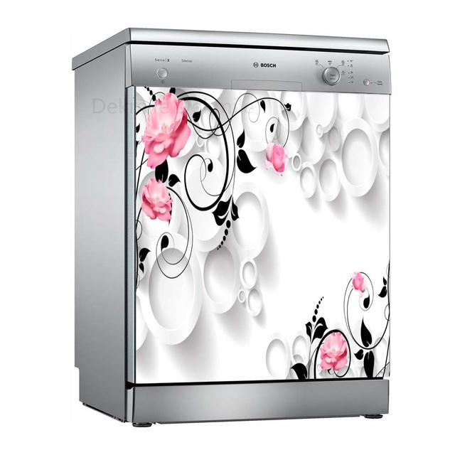 Чаша для мытья цветов, самоклеящиеся наклейки для посудомоечной машины, настенная дверная крышка, кухонные украшения, аксессуары, подарок, целая пленка, наклейка на обои