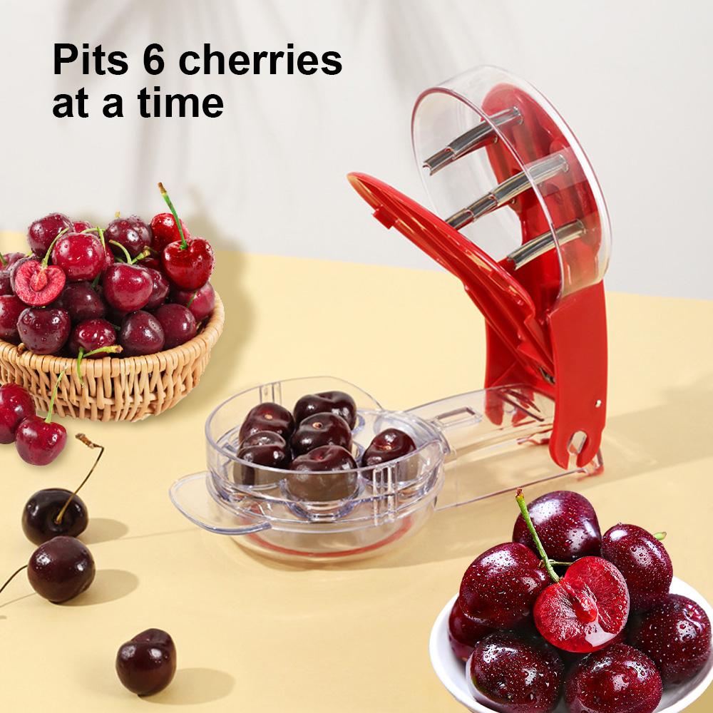 Инструмент для удаления косточек Cherry Pitter, портативный инструмент для удаления косточек с шестью отверстиями и замком