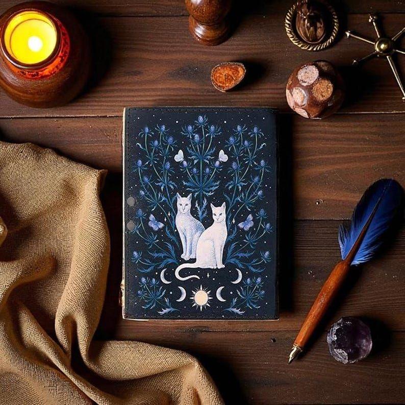 Кожаный журнал ведьмы ручной работы | Пустая книга теней для заклинаний | Небесный подарок для маленькой ведьмы для него ее