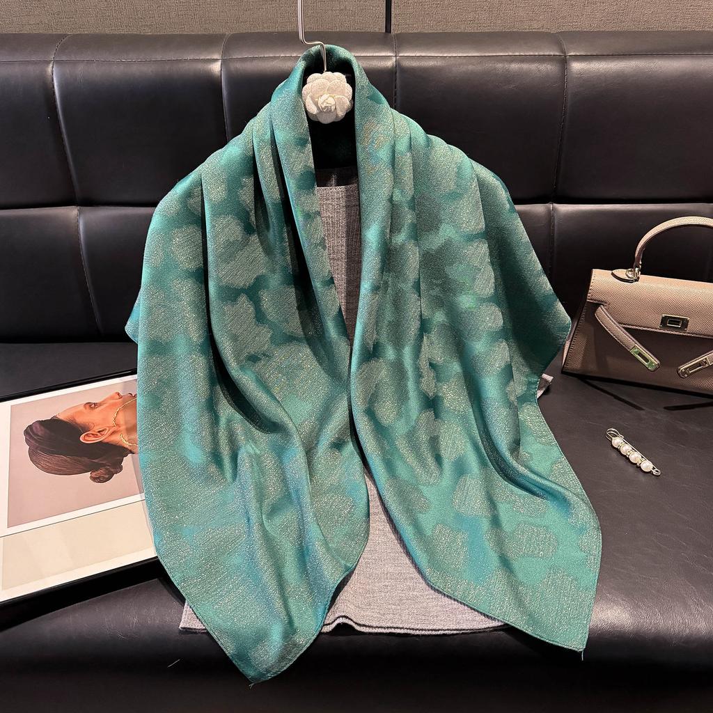 Elegant Cotton And Linen 90 Square Scarves For Women, Middle East, Central Asia Head Scarves, Versatile Finale Silk Scarves, Fashionable And Versatile