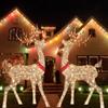Lighted Christmas Deer Sleigh Outdoor Yard Decoration Winter Decoration For Front Yards