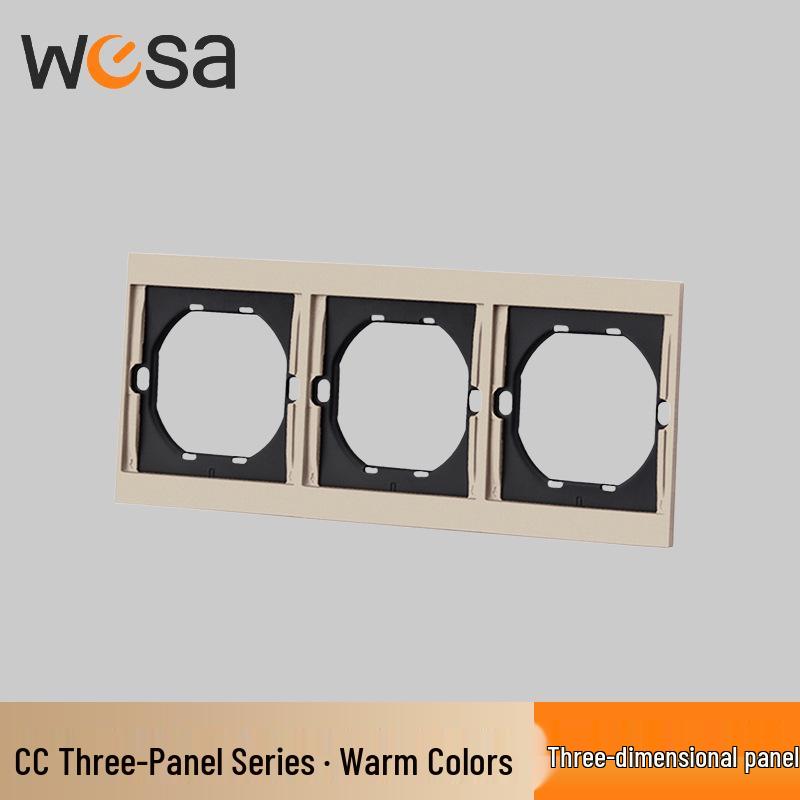 WESA European Standard Multi-hole Socket Panel with Warm Colors, Flame Retardant Protection, and Simple European Style Switch