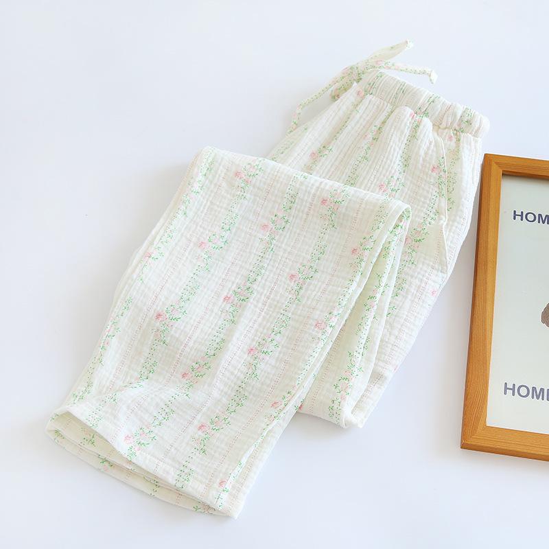 Весна Лето Женские Пижамы Хлопковые Штаны Женские Удобные Свободные Домашние Штаны Тонкие Брюки Карманы