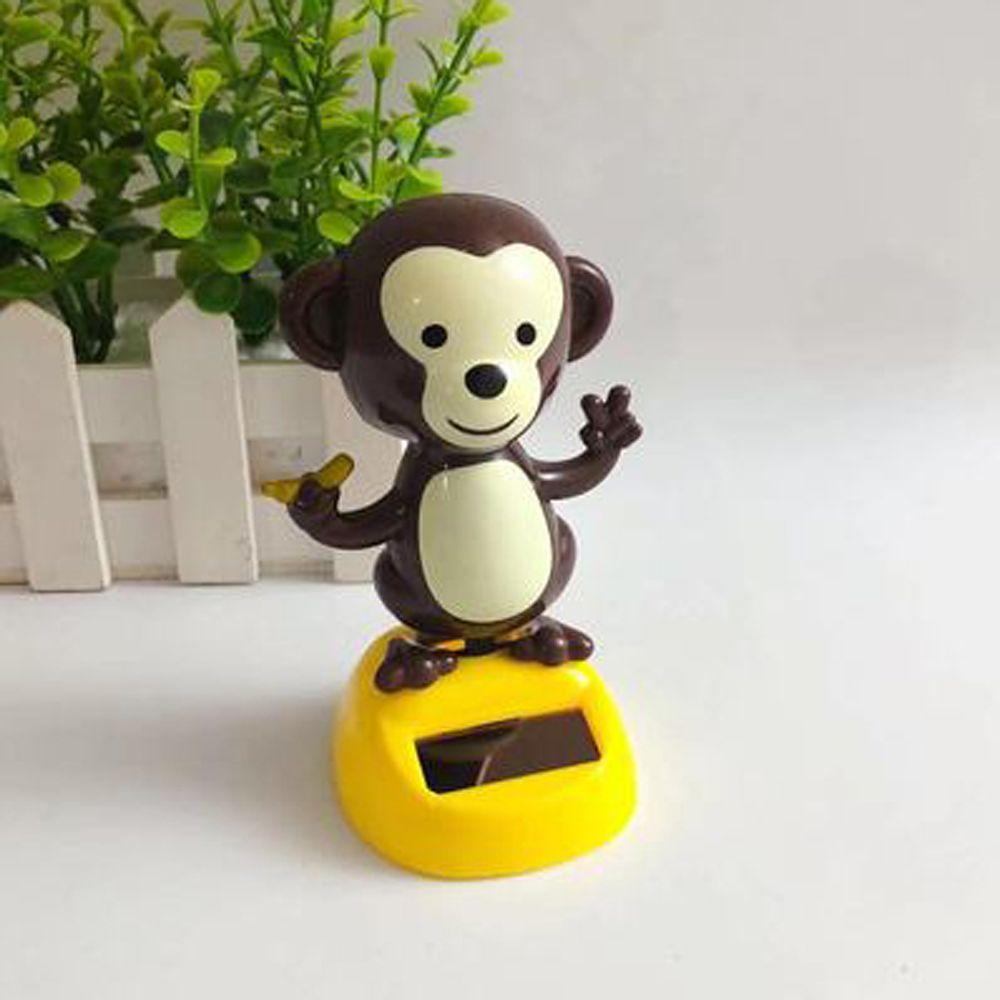 Dashboard Solar Power Shaking Head Cat Solar Toy Doll Dancing Monkey Figure Bobble Head Doll