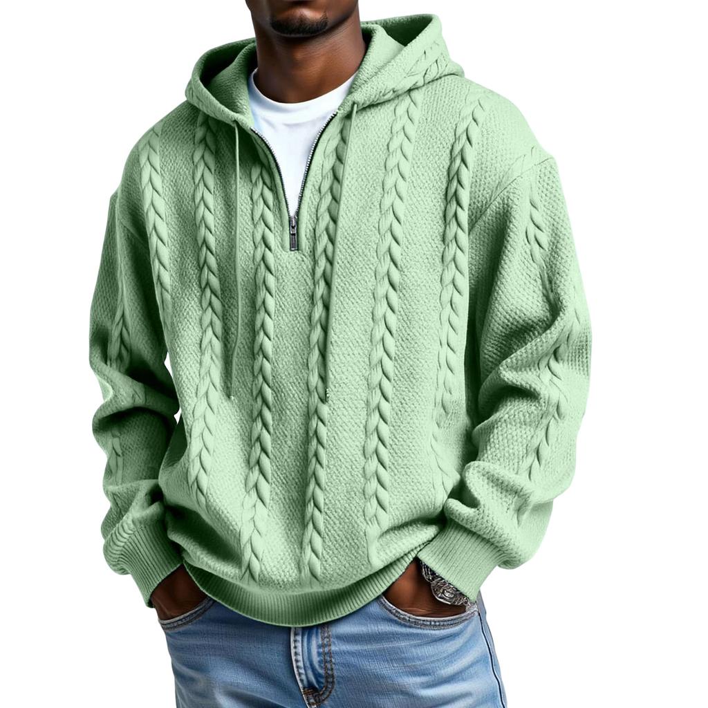 Men's Long Sleeves Leisure Sports Half Zipper Hooded Hood Hoodie