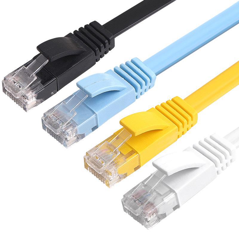 Плоский сетевой кабель CAT6E категории 6 с медным покрытием из алюминия для компьютерных подключений