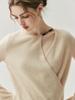 Women's Asymmetrical Cross-Collar Cashmere Sweater with Rolled Cuffs – Elegant Autumn/Winter Knitted Base Layer