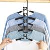 1pc Heavy-Duty Space-Saving Clothes Hanger - Multi-Layer Metal Garment Organizer with Non-Slip Foam Pads, Sturdy Closet Hanger