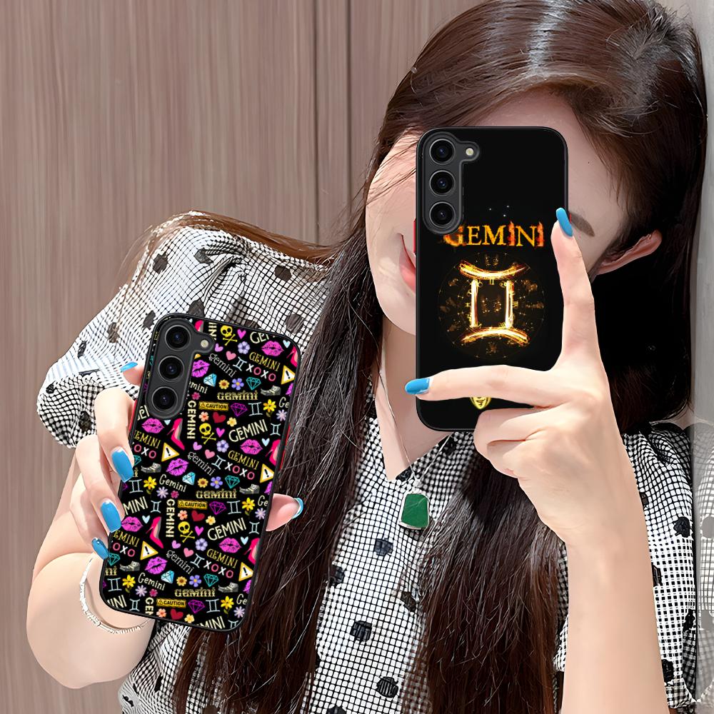 Чехол для мобильного телефона со знаком зодиака Близнецы для Samsung Galaxy S25 S24 S23 S22 S21 Plus FE Ultra Цветной силиконовый чехол Роскошный чехол